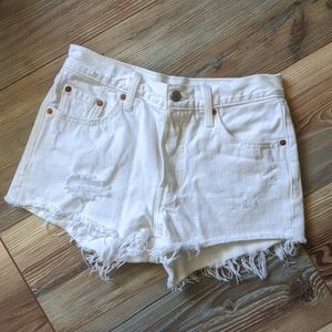 Levi's 501 white denim short shorts size 25